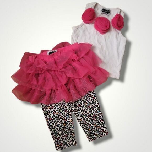 Mud Pie Tutu Rainbow Leopard Print & Tank Top Set - Picture 1 of 6